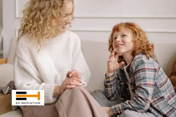 Happy mother and child after sorting child arrangements mediation Lincolnshire