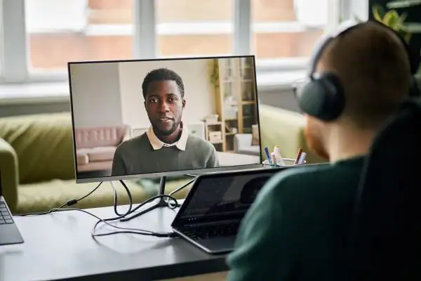 Man attending online mediation Lincolnshire MIAMS session